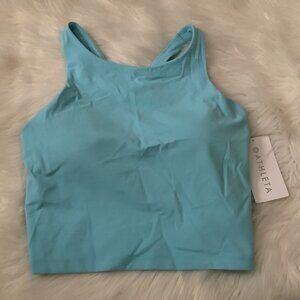ATHLETA Purpose Crop Bra in Blue Heron Sz LARGE (D-DD CUPS)